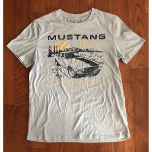 Ford Mustang Mach 1 T Shirt Blue Soft Cotton "Fuel The Dream" Size Small